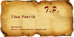 Tiba Patrik névjegykártya